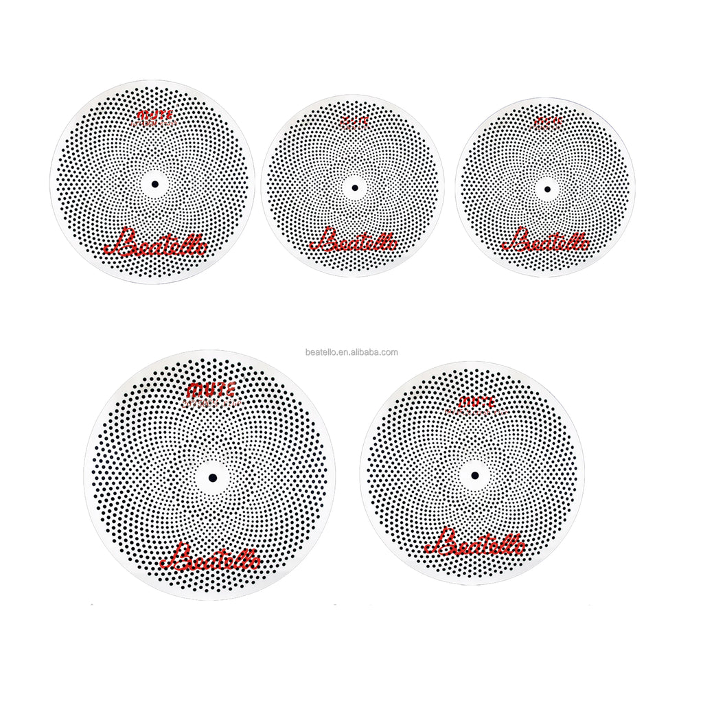 Beatello IZINK Silvery Professional Eco-Friendly 5-Piece Drum Set 14" Hihats 16"/18" Crash 20" Ride Cymbals-Low Drum Accessories