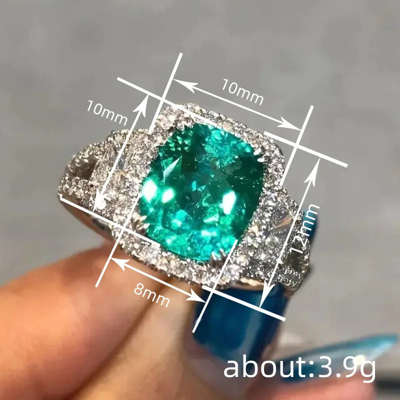 A059 White Gold Emerald Cut Lab Grown Diamond D Color Women's Engagement Ring with Side Diamond