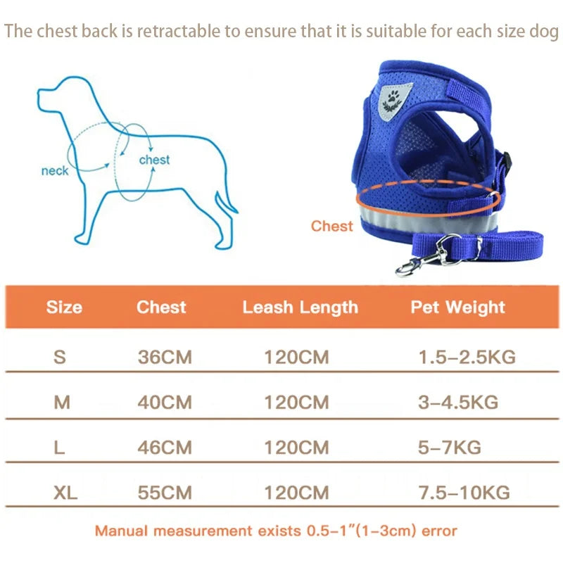 Soft Pet Dog Harnesses Vest No Pull Adjustable Chihuahua Puppy Cat Harness Leash Set for Small Medium Dogs Coat Arnes Perro