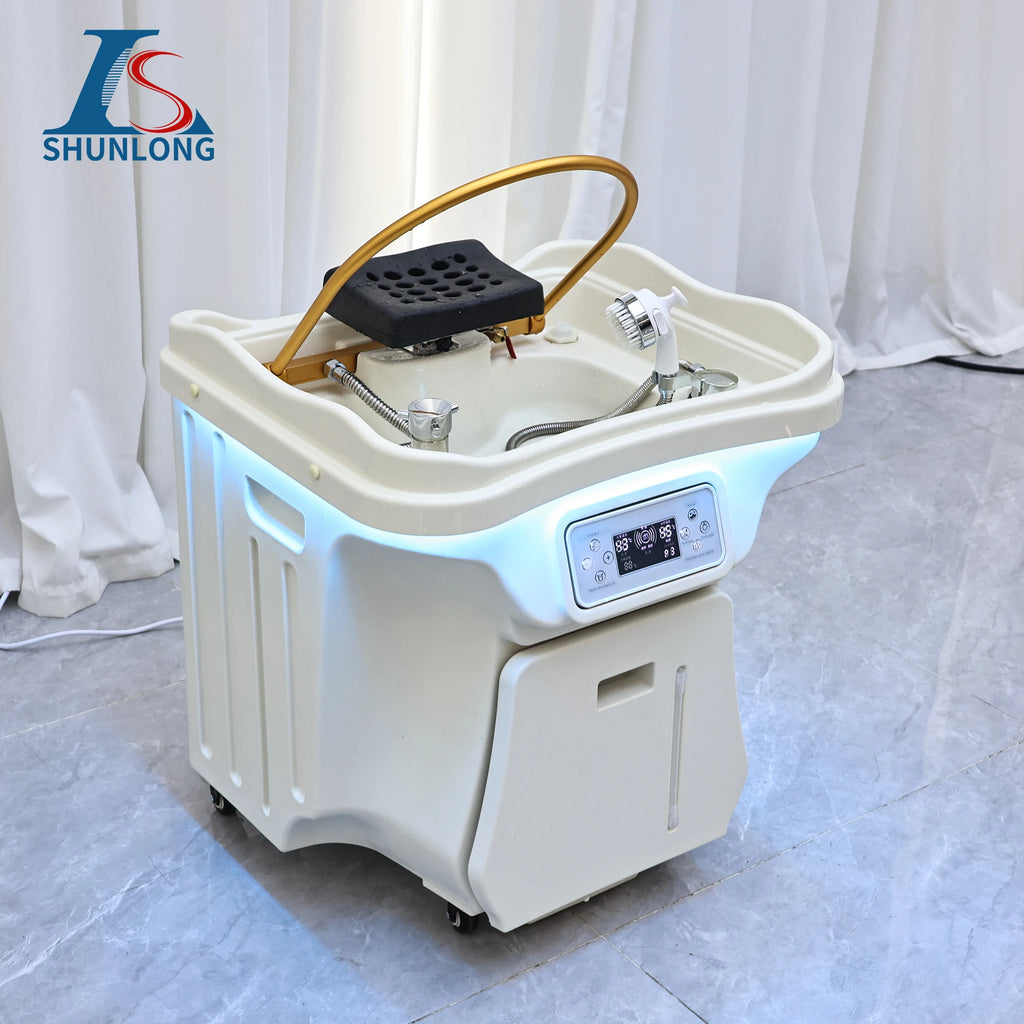 In Stock Pipeless Water Tank Salon Furniture Portable Adjustable Shampoo Basin with 60l Waste Water Bucket 30l