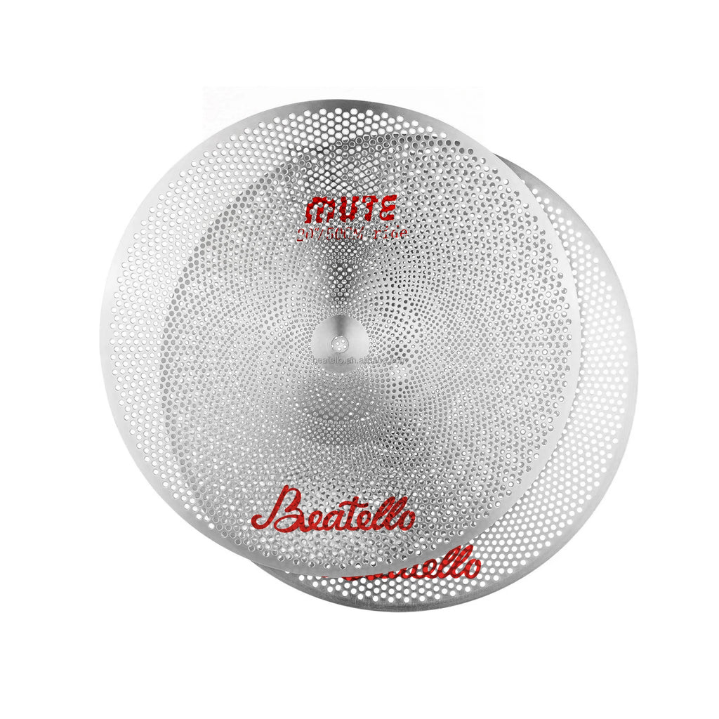 Beatello IZINK Silvery Professional Eco-Friendly 5-Piece Drum Set 14" Hihats 16"/18" Crash 20" Ride Cymbals-Low Drum Accessories
