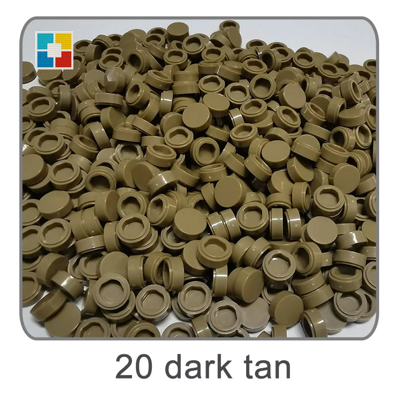 1kg Flat Tile 1x1 98138 Round Building Blocks Plastic MOC Bricks Parts Pixel Art DIY, Compatible DIY pixel Art Blocks