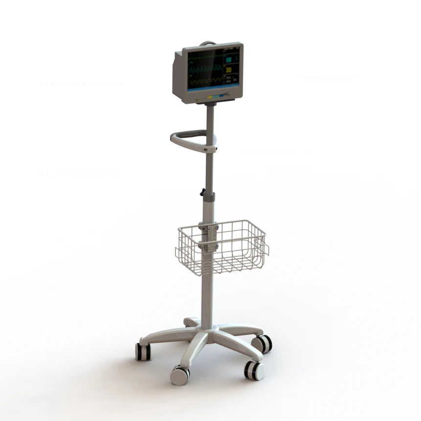 Factory Wholesale Price Stainless Steel Medical Monitor Stand Patient Monitor Trolley for Hospital
