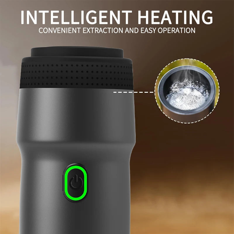Automatic Shut-off Portable Fully Automatic Mini Espresso Machine with Hot/Cold Brew 12V Electric Battery Powered