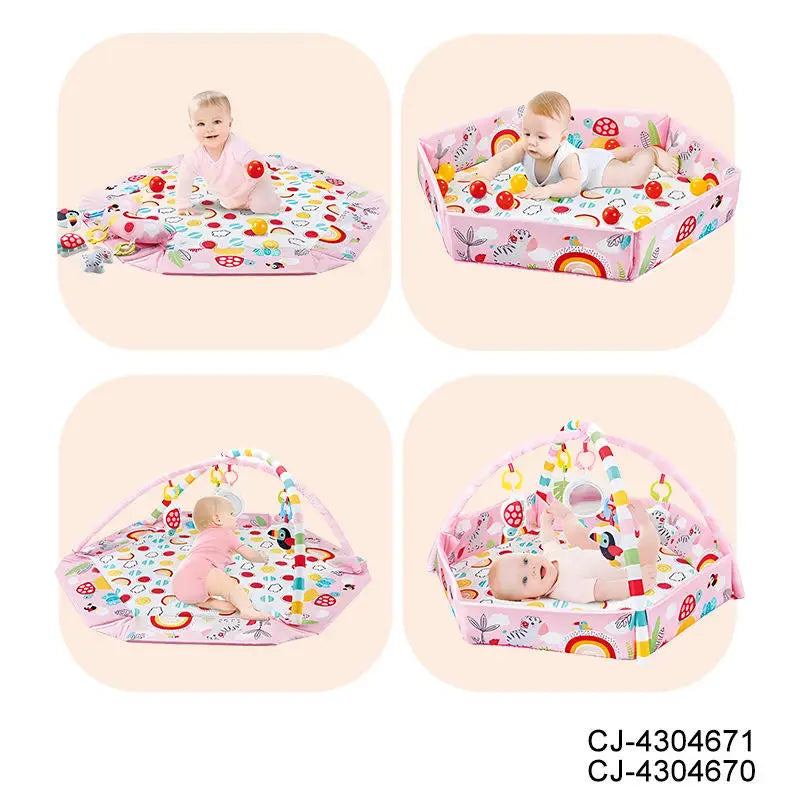 Baby Hexagonal Ball Pool Game Mat Ocean Ball Pillow Set Multi-functional Baby Fitness Frame