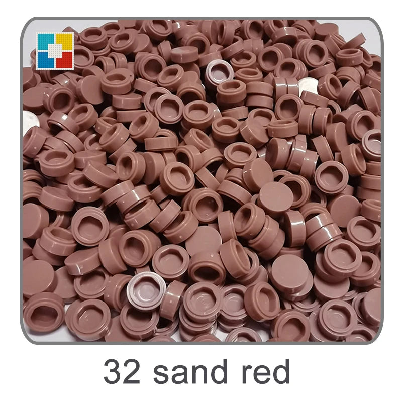 1kg Flat Tile 1x1 98138 Round Building Blocks Plastic MOC Bricks Parts Pixel Art DIY, Compatible DIY pixel Art Blocks