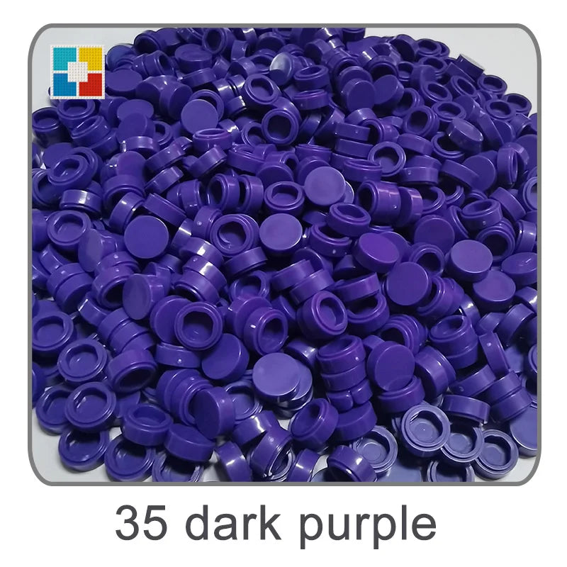1kg Flat Tile 1x1 98138 Round Building Blocks Plastic MOC Bricks Parts Pixel Art DIY, Compatible DIY pixel Art Blocks