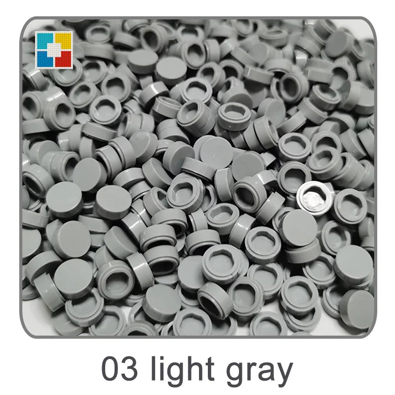 1kg Flat Tile 1x1 98138 Round Building Blocks Plastic MOC Bricks Parts Pixel Art DIY, Compatible DIY pixel Art Blocks