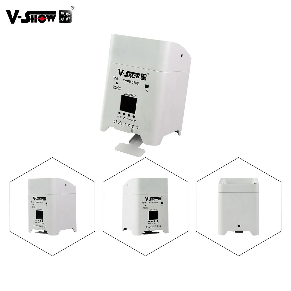 VSHOW WBRF0606 10pcs with case Wireless Led Uplights 6pcs 18w 6in1 RGBWA+UV Led Battery Powered Led Par Stage Light