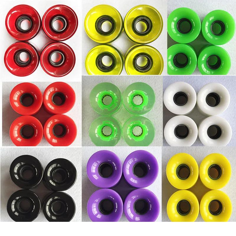 4 Pieces 78A 60*45mm LED Flash Longboard Wheel DanceBoard Transparent Skateboard Wheel PU Double Rocker Flashing Wheel