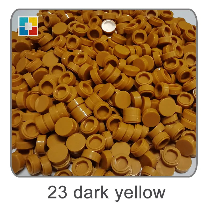 1kg Flat Tile 1x1 98138 Round Building Blocks Plastic MOC Bricks Parts Pixel Art DIY, Compatible DIY pixel Art Blocks