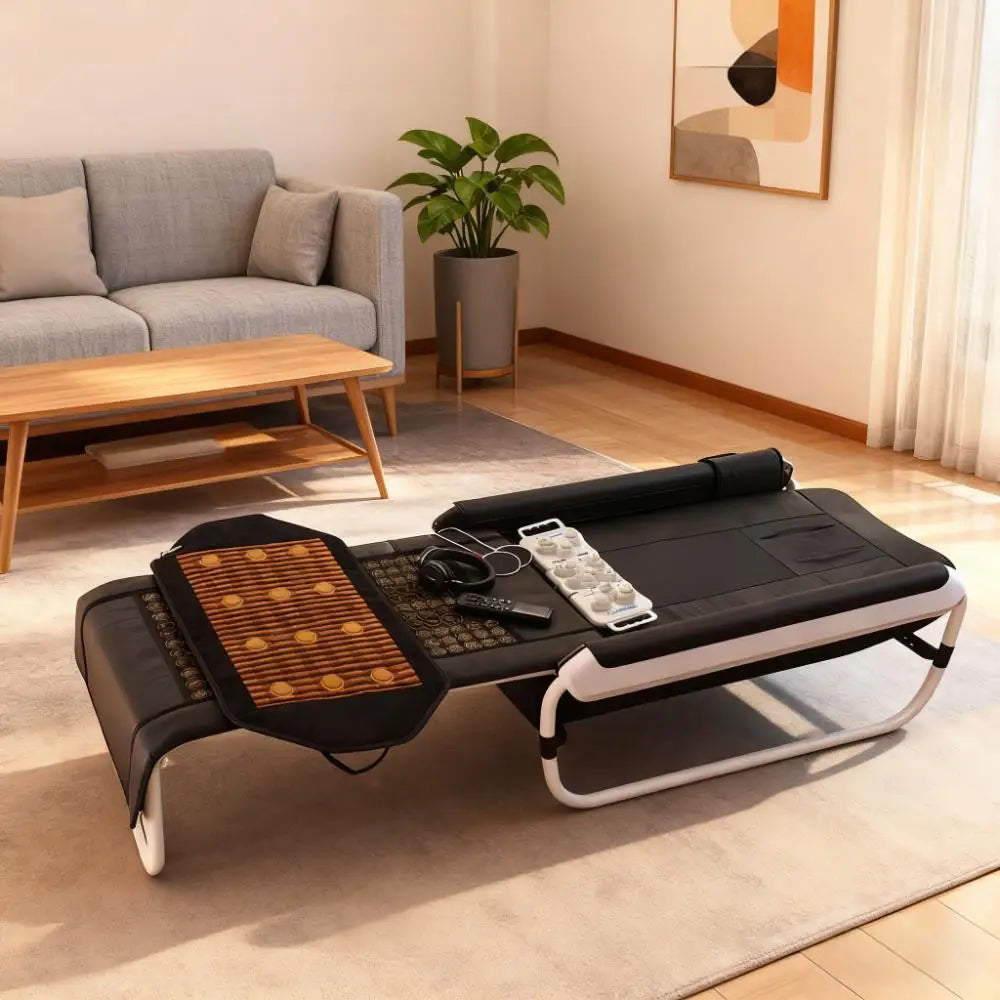 POP RELAX Innovative Cama De Masaje with Far Infrared Heating Home Therapy for Spine Care and Muscle Therapy