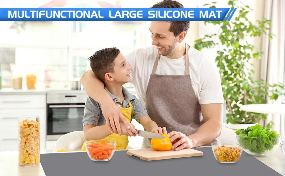 FDA Large Size Silicone Kitchen Table Mat Silicone Counter Mat Heat Resistant Kitchen Counter Top Protector Non Slip Mat