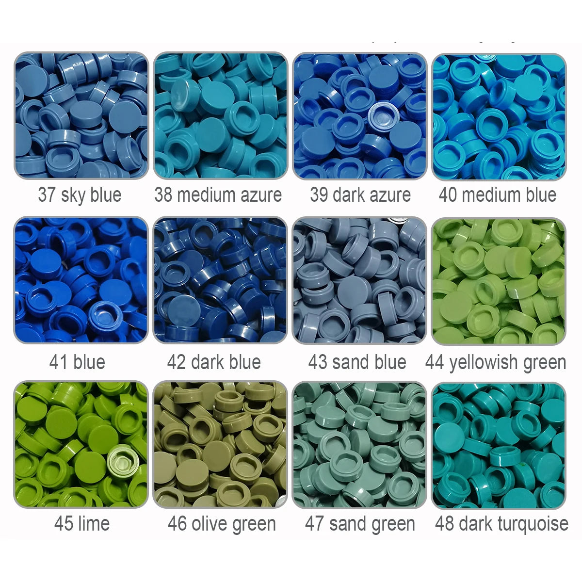 1kg Flat Tile 1x1 98138 Round Building Blocks Plastic MOC Bricks Parts Pixel Art DIY, Compatible DIY pixel Art Blocks