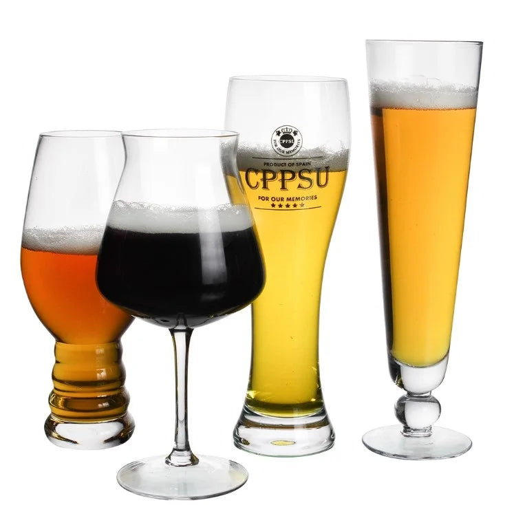 Customized Logo Teku Tulip Glass Cup Classic Western Style Beer Wind Glass Transparent Rock Lead-Free