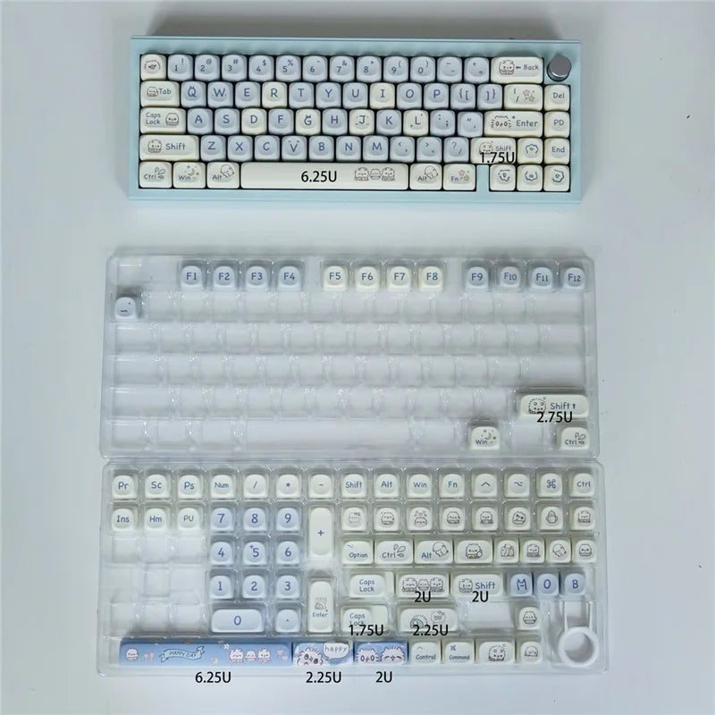 145 Keys MOA Profile Cat Keyboard Keycaps PBT Sublimation for 61/67/84/87 Mx Mechanical Keyboard