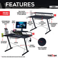 Modern Durable Steel Office Desk with Shelving Black