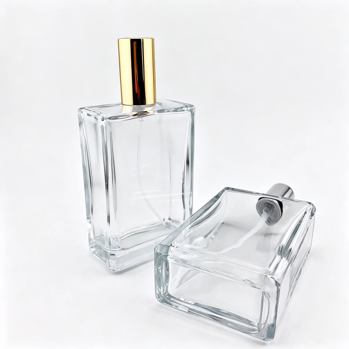 Manufacturer's 100ml Empty Square Mist Spray Glass Perfume Bottle with Screen Printing and Pump Sprayer Seal