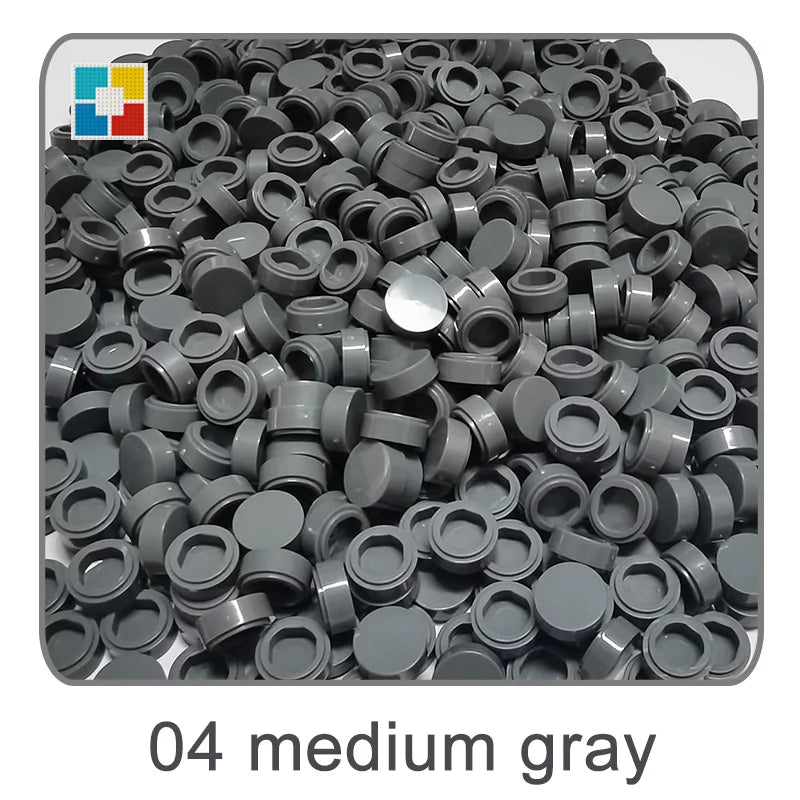 1kg Flat Tile 1x1 98138 Round Building Blocks Plastic MOC Bricks Parts Pixel Art DIY, Compatible DIY pixel Art Blocks