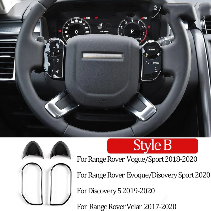 For Land Rover Range Rover Sport Voque Evoque Velar Steering Wheel Button Decorative Frame For Discovery 5/Sport