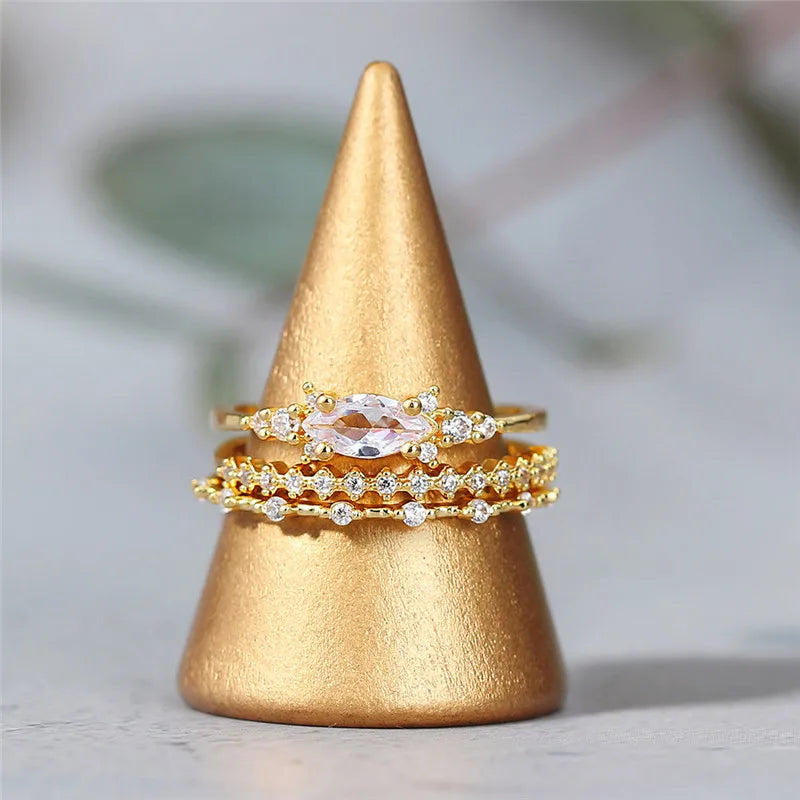 Minimalist Index Finger Ring for Women, Gold Plated Copper Cubic Zirconia Band with Delicate Style