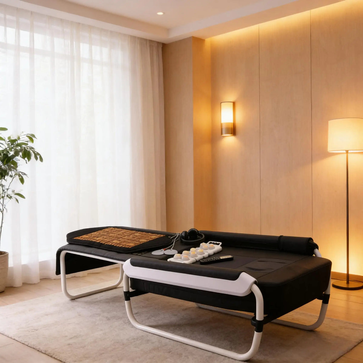 POP RELAX Innovative Cama De Masaje with Far Infrared Heating Home Therapy for Spine Care and Muscle Therapy