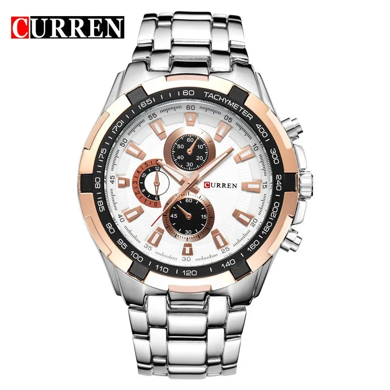 CURREN 8023 Top 10 Brands Blue Boys Quartz Watch Best Steel Band Water Resistant Dials Decoration Big Concise Watch Set