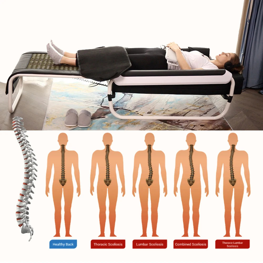 Spine Traction Jade Massage Bed with Adjustable Infrared Heated Luxury Wellness Equipment for SPA Salons and Home Use