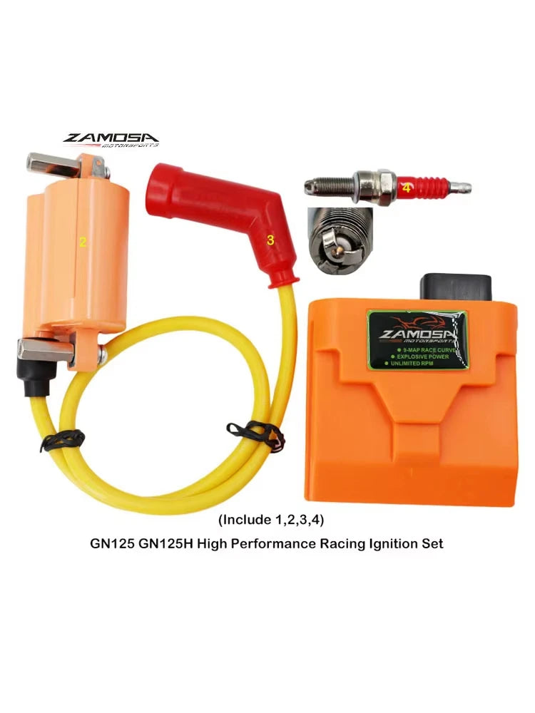 High Performance Racing Cdi Ignition Coil Spark Plug Cap Racing Spark Plug B8TC Set GN125H GN125 EN125-2A Motorcycle for SUZUKI