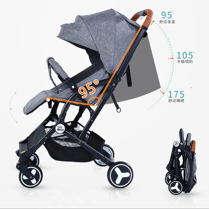 Wholesale Free Adjustable Strong Mall Cool Eco-friendly Linen Baby Stroller for Kids Foldable
