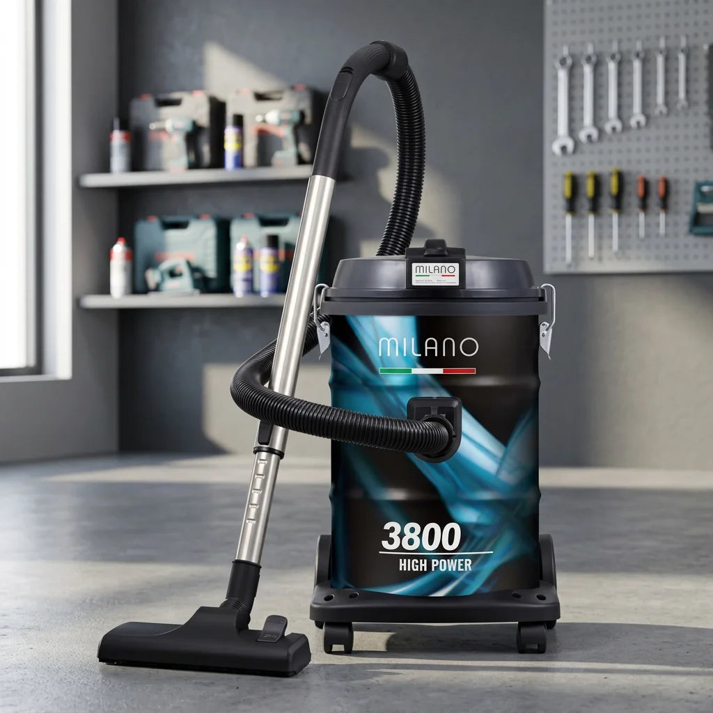 Kimatsu Maroon Electric 1600W Wet Dry Vacuum Cleaner with 2-Year Warranty for Household Outdoor Hotel Use Drum Bag Installation