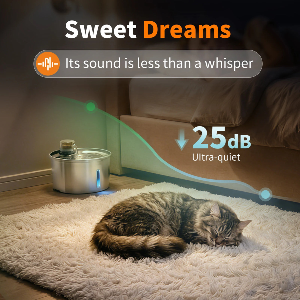Dirt-resistant Stainless Steel Portable Automatic Electric Cat Water Bowl Cat Fountain Water Drinking Feeder Cat Water Fountain