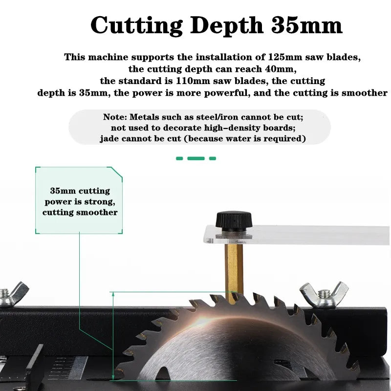 12-24V 200W Table Saw Mini Desktop Electric Saw Cutter Speed Angle Adjustable Cutter for Wood Plastic Acrylic