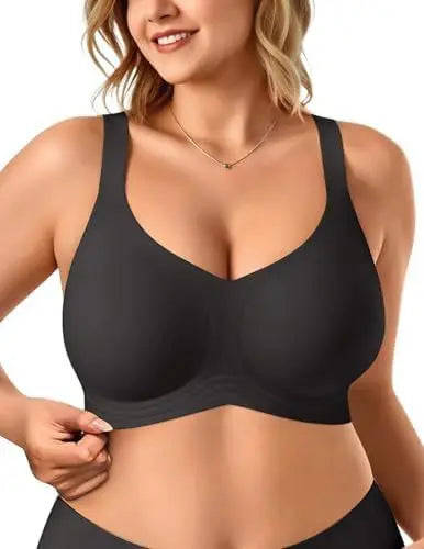 Jelly Bras for Women No Underwire Wireless Bra with Support and Lift Full Coverage Plus Size Comfy Seamless Bra