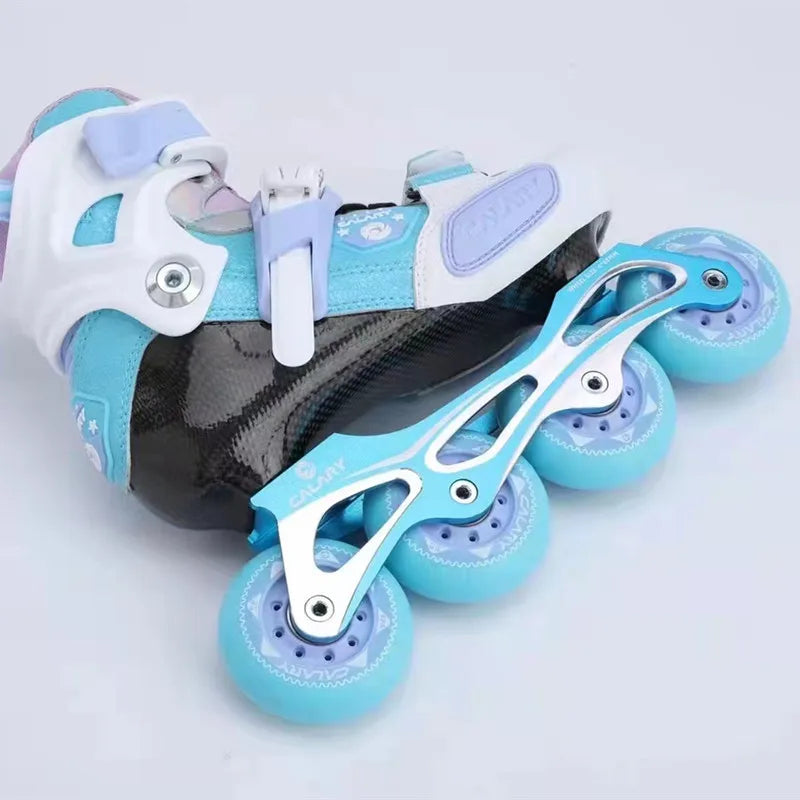 Original CALARY Carbon Fiber Kids Inline Skates Roller Sneakers with Size-adjustable Insole EU 28 to 37 Children Skates Shoes