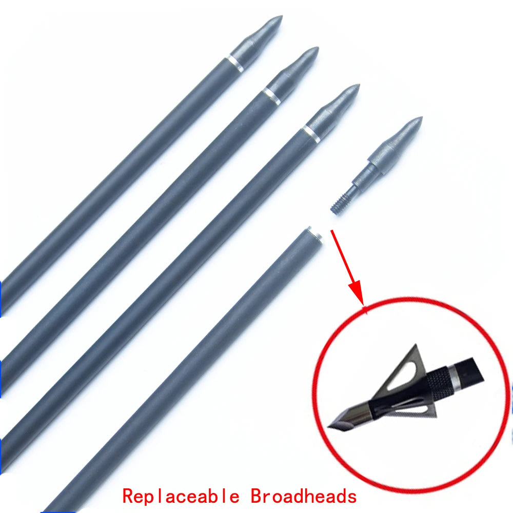 Archery Pure Carbon Arrow Spine 300 400 28/29/30 Inch ID6.2mm Compound Traditional Bow Accessories Outdoor Hunting