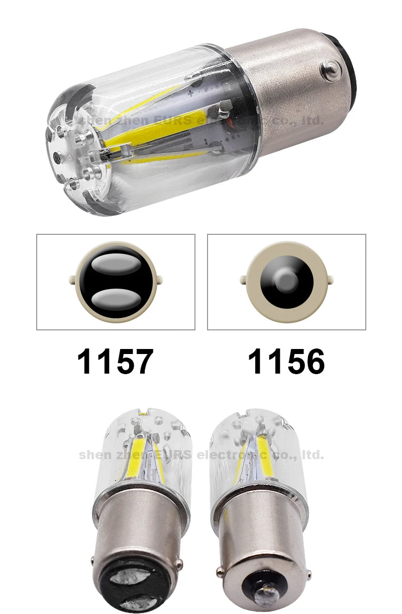2pcs 1156 P21W BA15S 1157 BAY15D COB LED Filament Chip Car Brake Lights Auto Reverse Bulb Parking Lamp 12V Red White Yellow COB