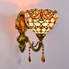European Baroqu Creative Retro bar Corridor Crystal Wall Lamp Tiffany Stained Glass Restaurant Bedroom Bedside Mirror Lamps