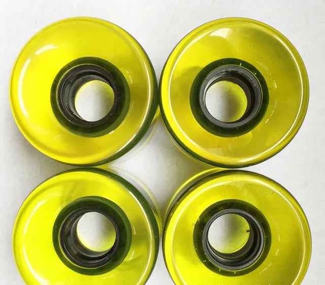4 Pieces 78A 60*45mm LED Flash Longboard Wheel DanceBoard Transparent Skateboard Wheel PU Double Rocker Flashing Wheel