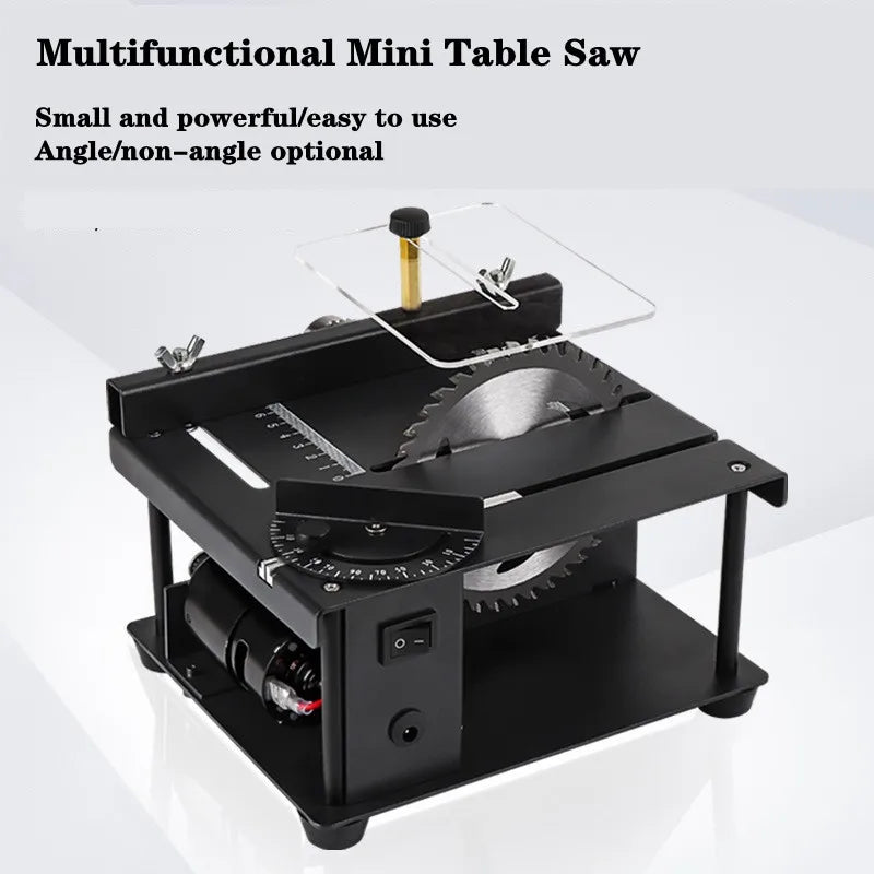 12-24V 200W Table Saw Mini Desktop Electric Saw Cutter Speed Angle Adjustable Cutter for Wood Plastic Acrylic