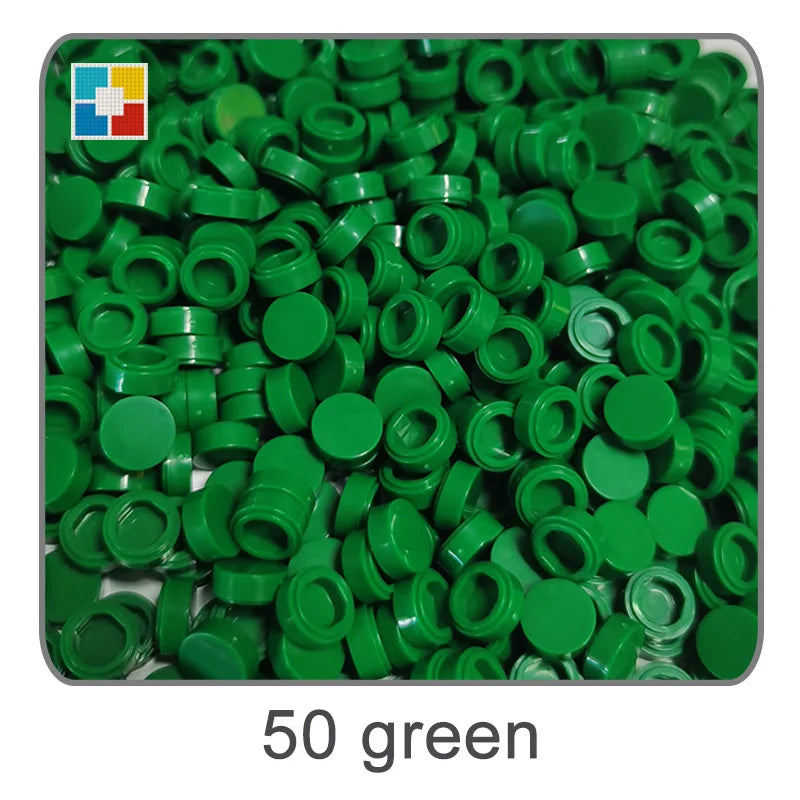 1kg Flat Tile 1x1 98138 Round Building Blocks Plastic MOC Bricks Parts Pixel Art DIY, Compatible DIY pixel Art Blocks