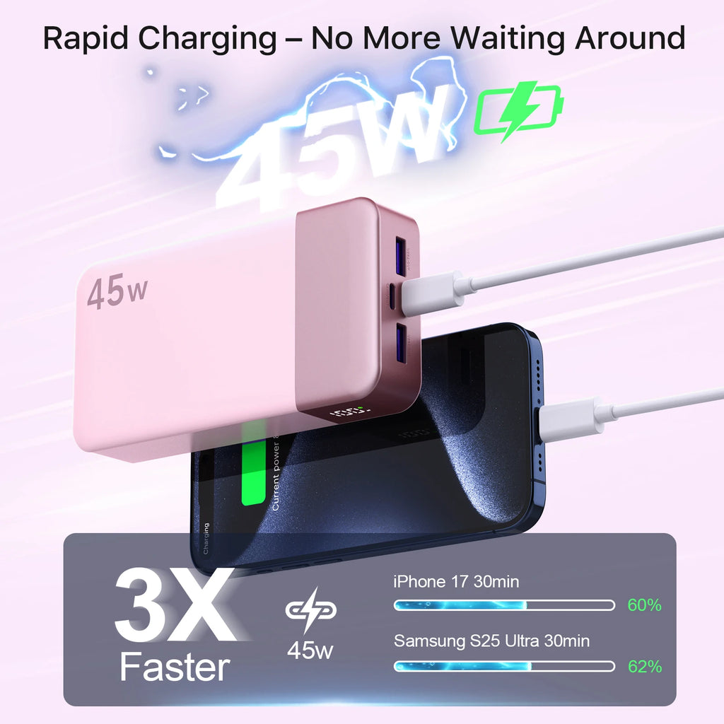 USA Warehouse 45W 45 W 20000mAh 20000 Mah High Capacity Fast Charging Powerbank Portable Charger Power Banks for Laptop Phone