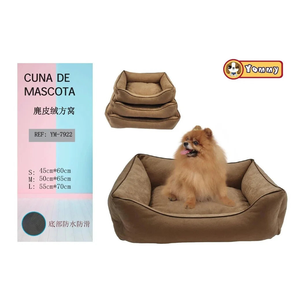Camel Soft Leather Pet Bed YD-79222 - Pet Accessories