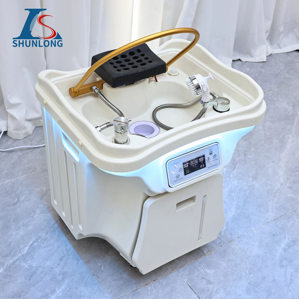 In Stock Pipeless Water Tank Salon Furniture Portable Adjustable Shampoo Basin with 60l Waste Water Bucket 30l