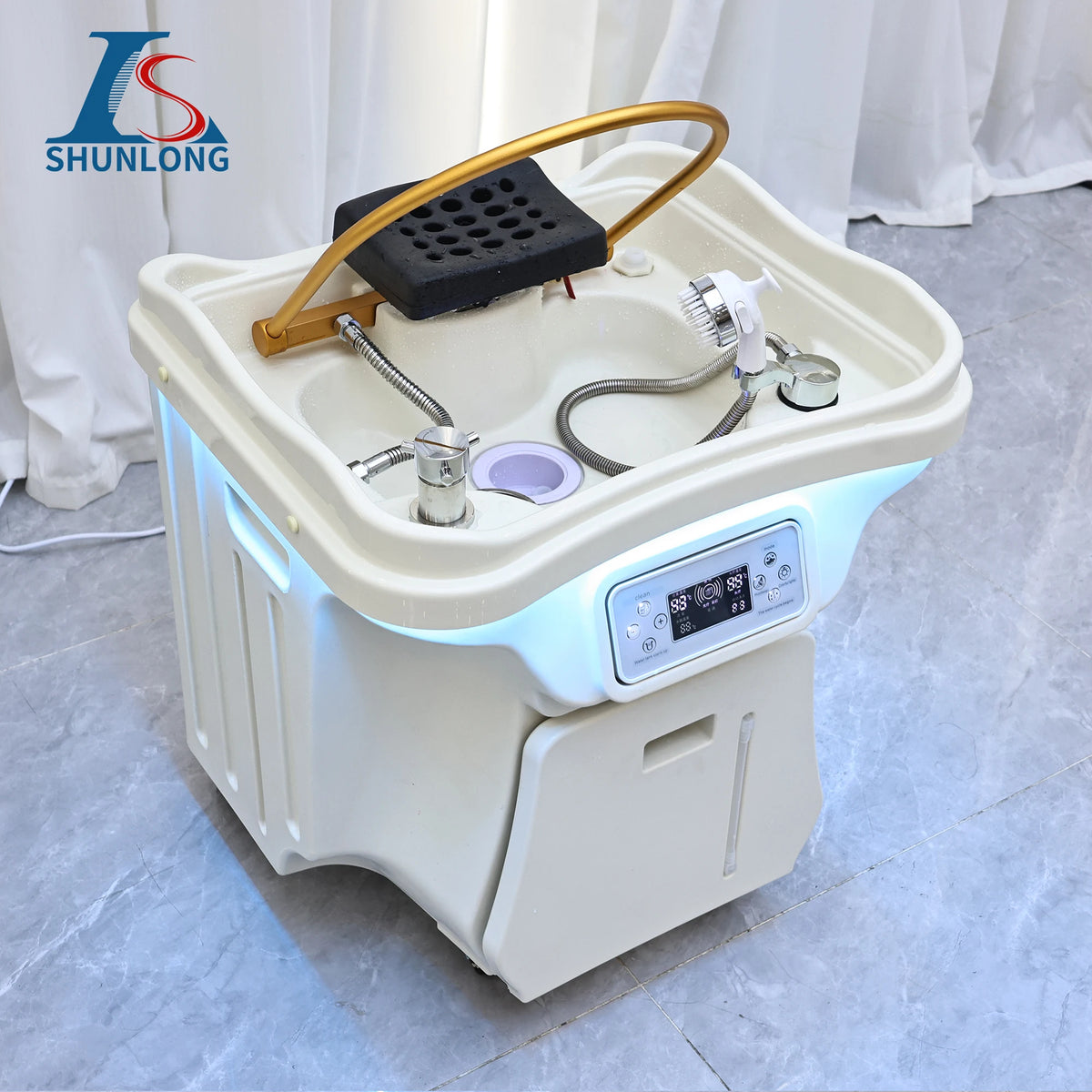 In Stock Pipeless Water Tank Salon Furniture Portable Adjustable Shampoo Basin with 60l Waste Water Bucket 30l