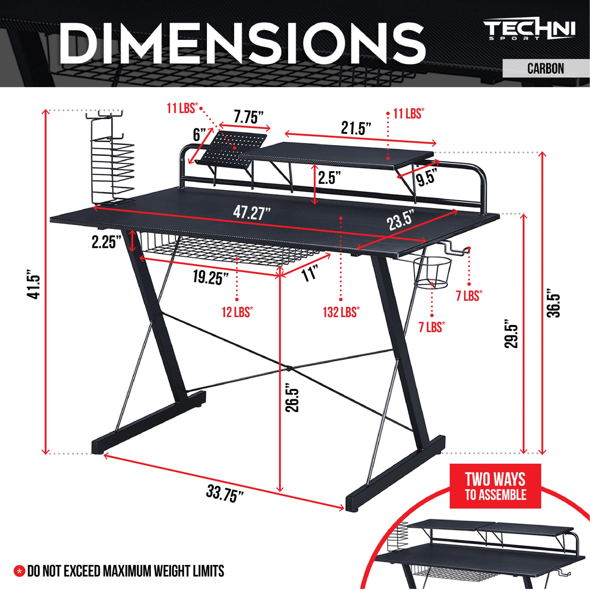 Modern Durable Steel Office Desk with Shelving Black