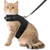 Black air Mesh Collar Cat Harness Adjustable with Leash
