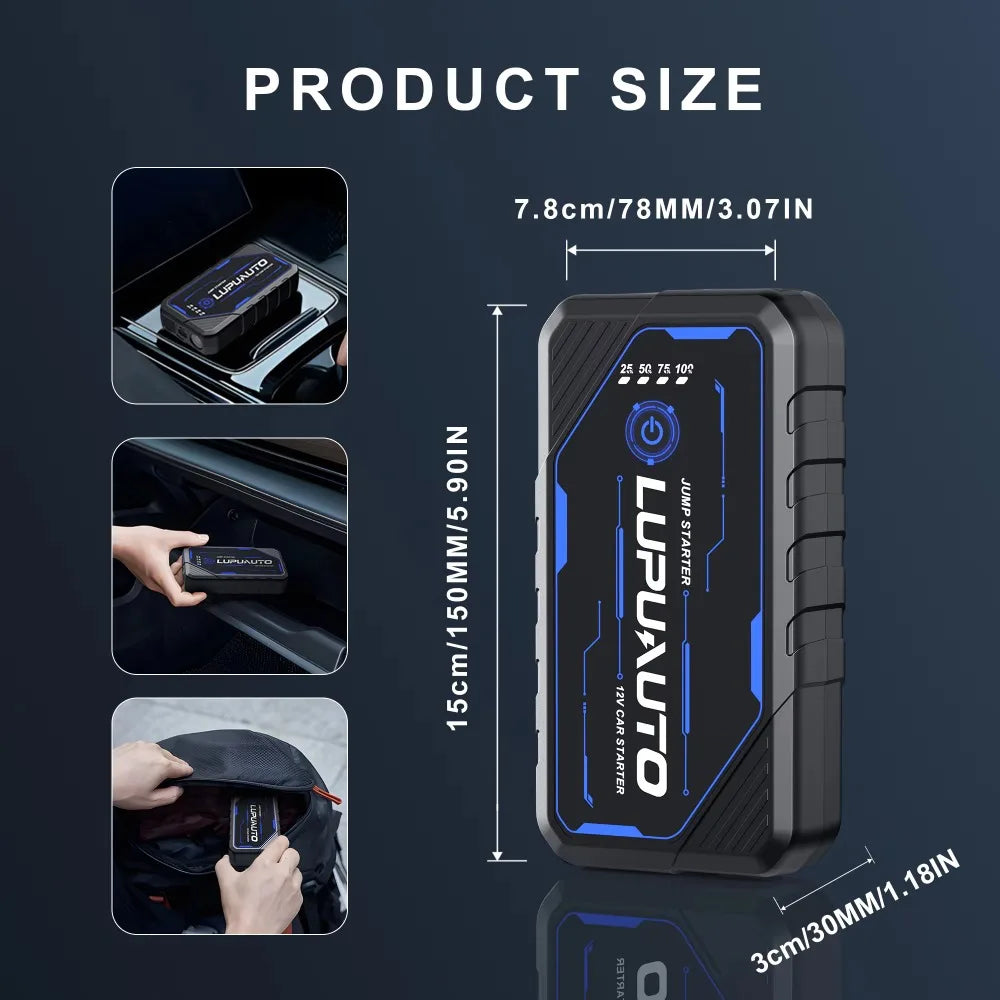 4000A Car Portable 12V Jump Starter Power Bank 12V Auto Battery Charger Booster Starting Device