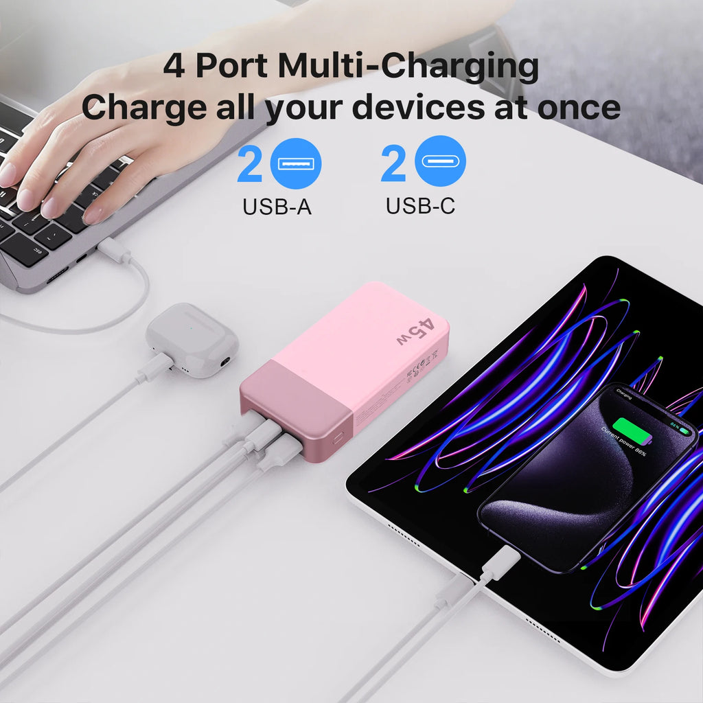 USA Warehouse 45W 45 W 20000mAh 20000 Mah High Capacity Fast Charging Powerbank Portable Charger Power Banks for Laptop Phone