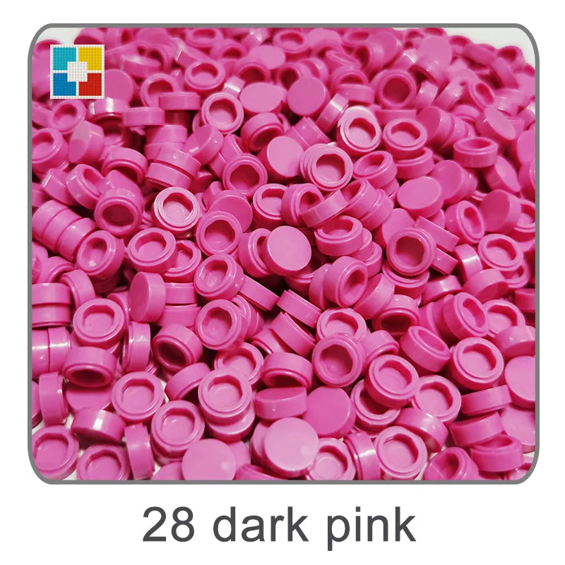 1kg Flat Tile 1x1 98138 Round Building Blocks Plastic MOC Bricks Parts Pixel Art DIY, Compatible DIY pixel Art Blocks